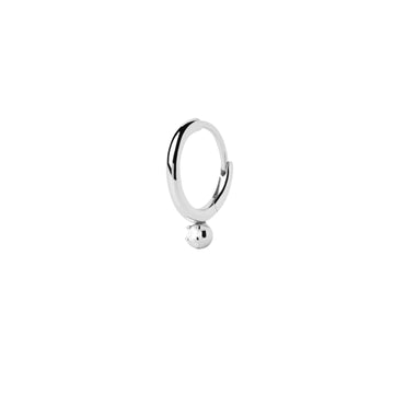 Μονό σκουλαρίκι κρίκος Pdpaola PG02-028-U Essentials Tide Silver ασημί με ζιργκόν.